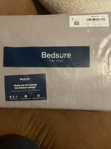 Bedsure Grau Twin Baumwolle Flanell Laken Set - Leicht und Atmungsaktiv NEU - Bild 1 von 1