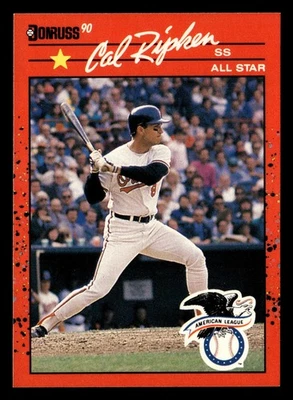 Donruss 1990 - Cal Ripken #676 All-Star Game Performance en la parte posterior Foto 1 de 2