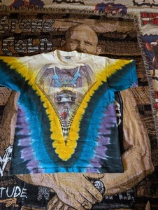 Vtg XL 1990 Grateful Dead NYC Tour T Shirt Madison Square Garden Taxi Tie Dye - Picture 1 of 24