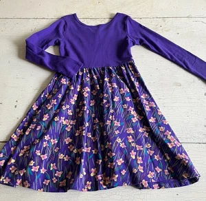 Girl's TEA COLLECTION Size 8 Purple Floral Dress - Picture 1 of 2