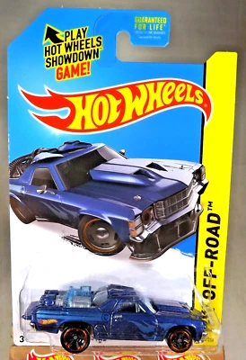 2014 Hot Wheels Treasure Hunt #116 HW Off-Road PERSONALIZADO '71 El CAMINO Azul com MC5Sp - Imagem 1 de 4