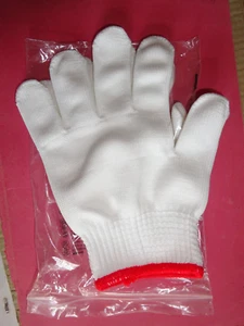 1 Paar weisse Schutzhandschuhe, Textil - Bild 1 von 2