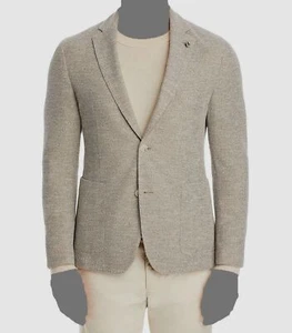 Hugo Boss Men's Beige Soft Construction Slim Fit Sport Coat Jacket Size 40S - Picture 1 of 4