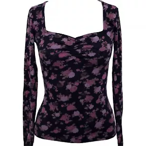 Rouje Floral Top Womens UK 10 Multicolored Cotton Modal Short Sleeve Blouse - Picture 1 of 15