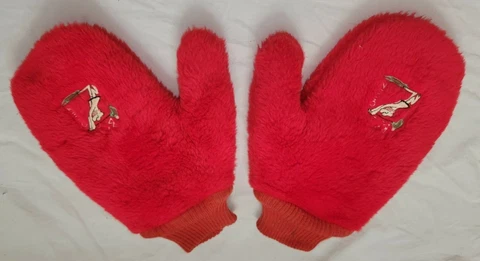 Vtg BC Comics Open Golf Mittens Antigua Red Plush Soft Gloves Rare Humor Funny Cover