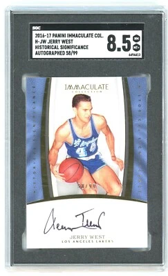 2016-17 Panini Immaculate Jerry West Historical Significance Auto /99 SGC 8.5 - Image 1 of 2