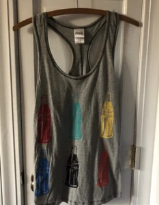 Coca-Cola Coke Tank Top Sleeveless Shirt Junior Medium 7/9 GRAY KIDS BRAND NEW - Picture 1 of 4