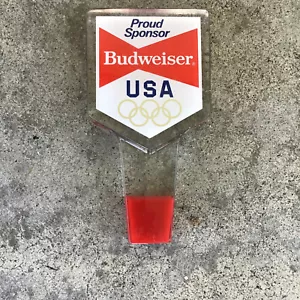 Vintage Budweiser Proud Sponsor USA Olympics Beer Tap Handle - Picture 1 of 5