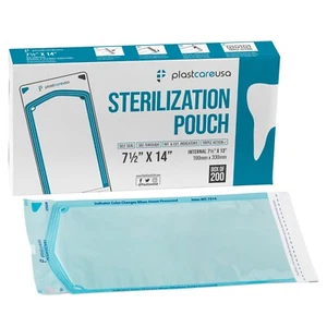 Bolsas de esterilización auto-sellantes de 7,5"" x 13"" para autoclave (1 caja de 200) - Imagen 1 de 8