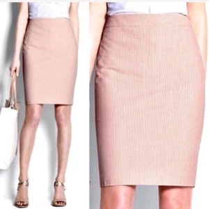 Ann Taylor - Größe 10 rot gestreifter Seersucker Bleistift Stretch Rock $ 79 (MD611) - Bild 1 von 7