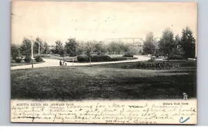 South Bend Indiana Howard Park, puente de armadura de acero, Mary L Briggs, postal de 1905 - Imagen 1 de 2