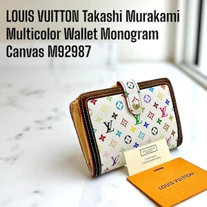 LOUIS VUITTON Wallet Multicolor Monogram Canvas Leather Takashi Murakami M92987 - Picture 1 of 21