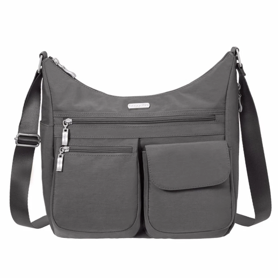 baggallini Womens Charcoal Grey Everywhere Crossbody Bag B2418