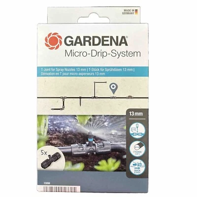 Gardena 13206-20 Micro-Drip-System T-Stück für Sprühdüsen 13 mm (1/2) 5 Stück - Bild 1 von 2