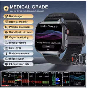heart blood pressure sugar monitor medical grade bluetooth glucose smart watch99 - Picture 1 of 24