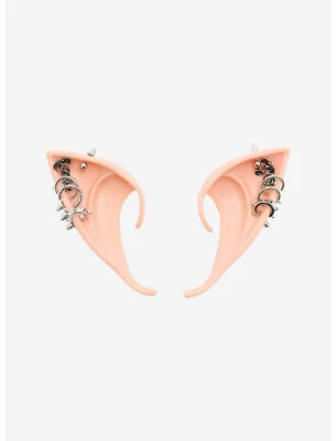 Ear Cuffs Pierced Elf Fairy Molded Pair Fair Pink Skin Tone W/ 6 Pair Stud/Loops - Image 1 of 2
