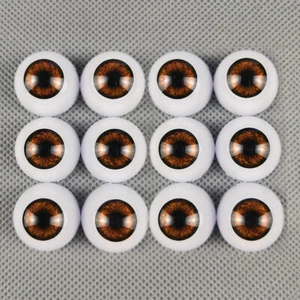 6 PR Occhi Marroni 18mm Mezzo Tondo Acrilico Occhielli per Reborn Baby Doll Fai da Te Riparazione - Foto 1 di 6