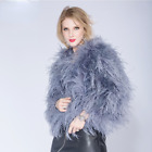 Winter Ostrich Fur Jacket Feather Fur Coat Casual Long-sleeved Fur Jacket Coat