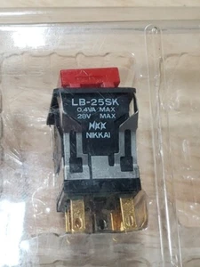 Nikkai LB-25SK Square Switch Illuminated RED Temporary Pushbutton - Picture 1 of 2