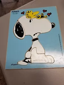 Vtg Snoopy And Woodstock Playskool Frame Puzzle - Picture 1 of 1