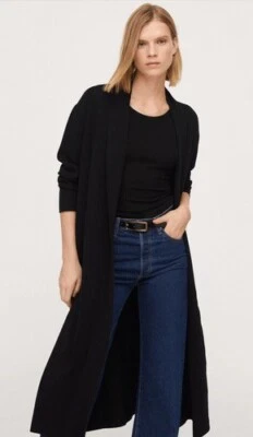 Nuevo sin etiquetas Traje Mango Vertical Rayas Longline Botón Frontal Cárdigan Mujer Talla 4 Foto 1 de 4