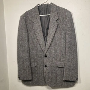 Dunn & Co Mens Harris Tweed Sports Jacket Blazer Button Size 44 VTG Vintage - Picture 1 of 10
