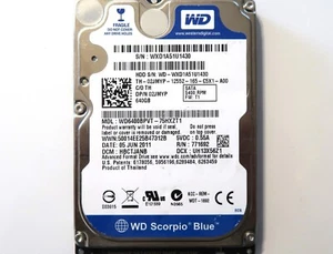 WD WD6400BPVT-75HXZT1 HBCTJANB (WXD1) Thailand 640gb 2.5" Sata HDD 05JUN2011 - Picture 1 of 1