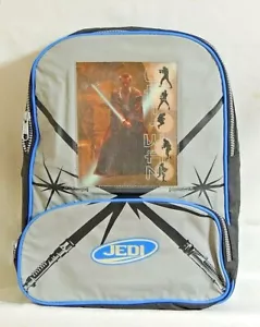NEW WITH TAGS STAR WARS - 1- GRAY JEDI VINYL BACKPACK 14" X 10 1/2" - Picture 1 of 3