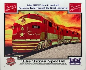LETRERO DE FERROCARRIL - ESPECIAL TEXAS | KATY | MKT / FRISCO | Letrero de tren hecho en EE. UU.  - Imagen 1 de 3