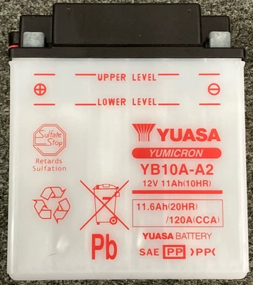 Новый из старых запасов аккумулятор Yuasa YB10A-A2 1985-1987 Suzuki LT230 1988-2002 Kawasaki KLF220 - Изображение 1 из 4