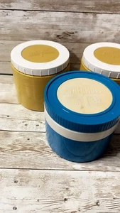 Vintage Thermos King Seeley 1155 -3 USA 3 Lot Blue Gold - Picture 1 of 6