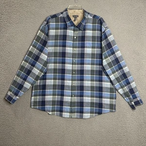 Camisa Van Heusen con botones para hombre 2XL azul a cuadros clásica refrigerada por aire absorbente informal - Imagen 1 de 13