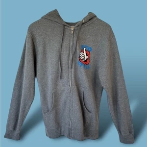 Independent Mens Bro Style Hoodie Graphic Print Full Zip Pocket Grey No Size Tag - Picture 1 of 9