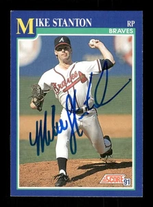 1991 Score 468 Mike Stanton autografo firmato nitido blu sharpie MZ BXCP59 - Foto 1 di 2