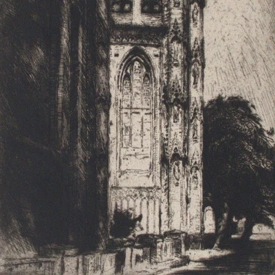 Georg Fritz Radierung St. Katharinenkirche Brandenburg Expressionismus sign 1932 - Bild 1 von 4