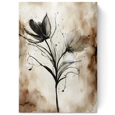 Leinwand Bilder Blumen Abstrakt Design Deko Wandbilder XXL Wohnzimmer Modern 25 - Bild 1 von 4