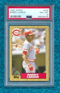 1987 Topps #648 Barry Larkin PSA 8 NM-MINT ROOKIE RC HOF CINCINNATI REDS - Bild 1 von 1