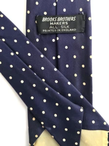 Vintage Brooks Brothers Tie Navy Blue Polka Dot 1950s Possibly 40s or earlier !! - Picture 1 of 6