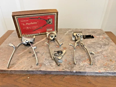 Lot Ancienne Tondeuse Mécanique Barbier Coiffeur Vintage 1960's La Parfaite - Photo 1/4