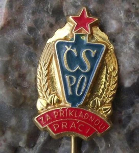 Antique CSPO Czech Fire Fighter Fireman Exceptional Bravery Work Award Pin Badge - Picture 1 of 3