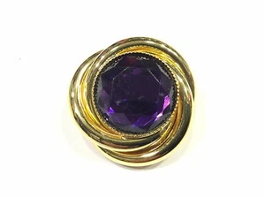 BOTTONE GIOIELLO NODO ORO PIETRA VIOLA CM 3,5 - Foto 1 di 1