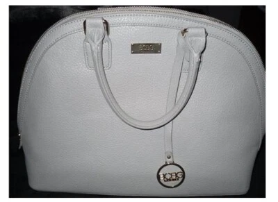 BCBG Gray Hobo Handbag Shopper Purse Bag GOLD Grey Hardware BOHO Trendy Dome Bag - Image 1 of 4