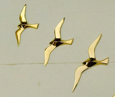Juego de 3 piezas decorativas de latón para montaje en pared pájaros voladores gaviota águila Foto 1 de 4