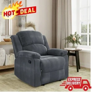 Manual Recliner Chair, Soft Microfiber Upholstery, Durable Frame, Slate Gray NEW - Picture 1 of 12