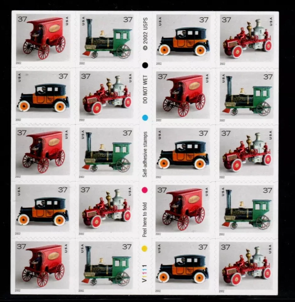 US 2002 Christmas Toys Sc 3642-3645 mint MNH  37c booklet of 20 - Image 1 of 1