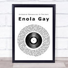Enola Gay Vinyl Record Song Lyric Print