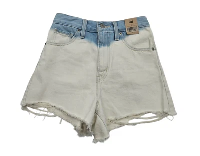 NWT Women's - Levi's High Waisted White and Blue Mom Shorts, Size 24 - Image 1 of 4