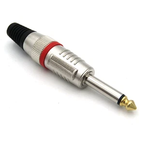 Velleman CA120R PROFESSIONAL 1/4" MONO PLUG WITH GOLDEN TIP - RED - Picture 1 of 1