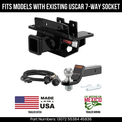 Enganche de remolque Chrysler Aspen 07-09 cableado de 4 pines ajuste de bola de 2" con enchufe USCAR 6K Foto 1 de 4