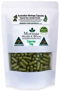 AUSTRALIAN Grown + Made MORINGA CAPSULES 70g. Product of Australia Certified - Picture 1 of 24